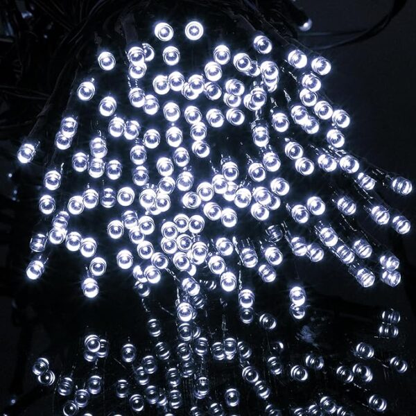 Luces de Navidad LED 200 Bombillos Fijos – Cable Verde – Luz Blanca Fría – Conector Final - Imagen 5