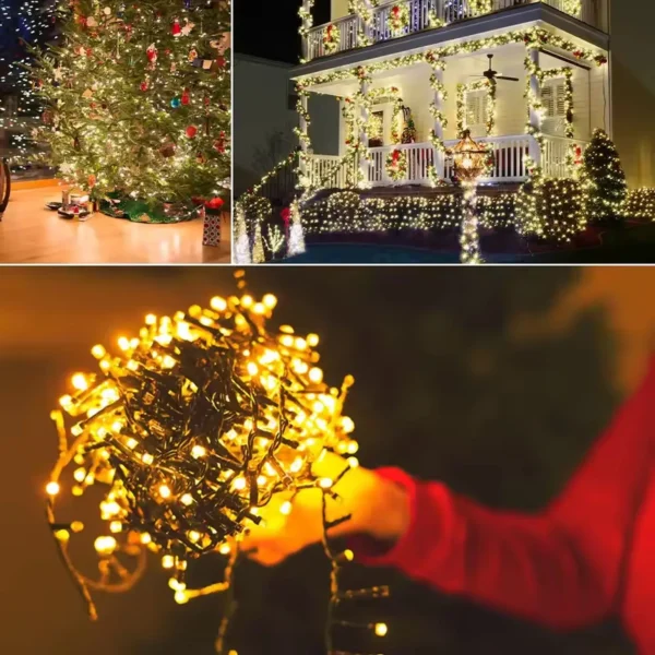 Luces de Navidad LED 500 Bombillos Fijos – Cable Verde – Luz Cálida - Imagen 4