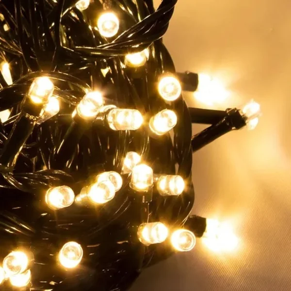 Luces de Navidad LED 500 Bombillos Fijos – Cable Verde – Luz Cálida - Imagen 5