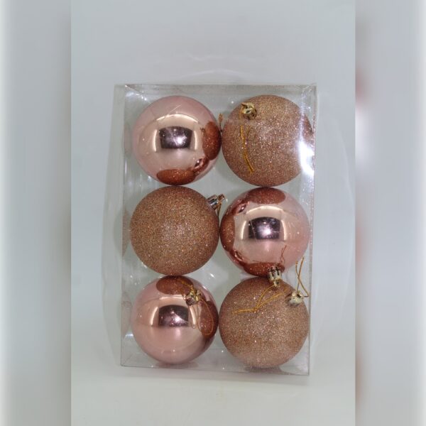 SET BOLAS X8 (BRI-ESC) 8CM ORO ROSA