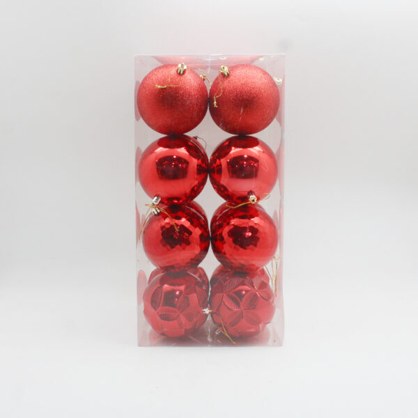 SET X 16 BOLAS MOTIVO SURTIDO A ROJO 10CM