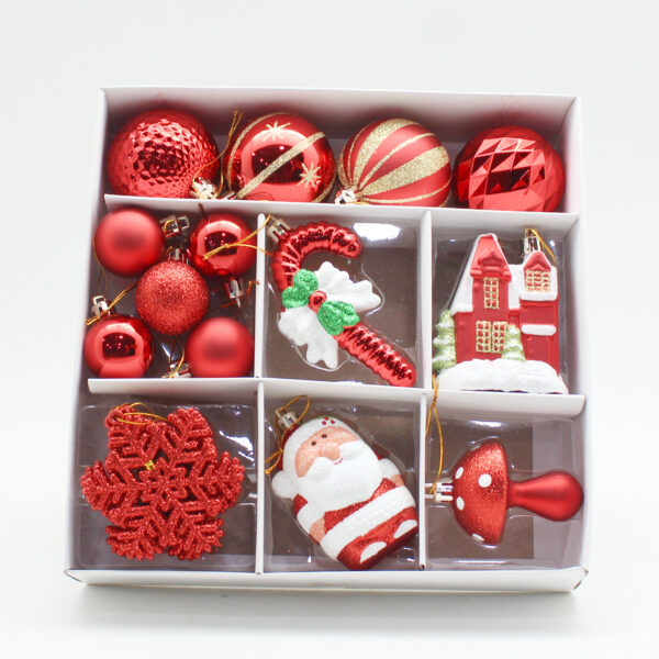 SET X 20 ADORNOS NAVIDEÑOS PARA COLGAR ROJO