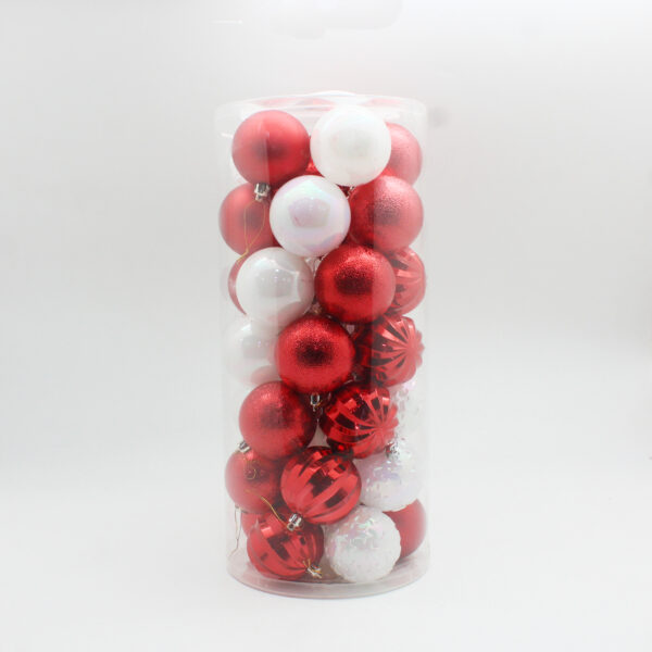 SET X 35 BOLAS SURTIDAS ROJO/BLANCO 7CM